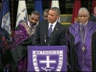 Obama canta em funeral de senador morto em igreja de Charleston