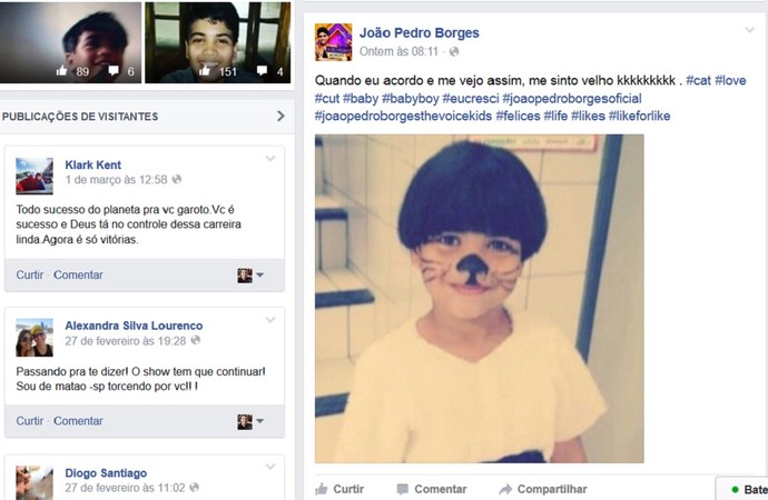 João Pedro se diverte em publicações nas rede sociais (Foto: Reprodução/Internet)