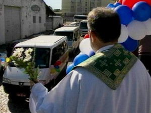 Procissão de São Cristóvão em Pelotas, RS (Foto: Reprodução/RBS TV)