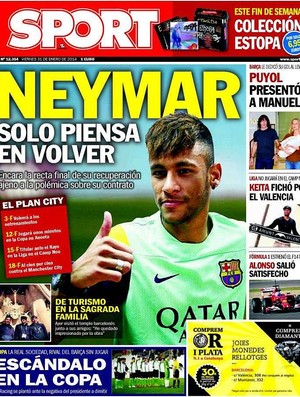 Capa Sport recuperação Neymar (Foto: Reprodução)