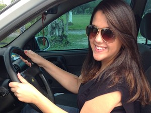 Milena resolveu reduzir a velocidade no trânsito na quaresma (Foto: Milena Ribeiro/Arquivo Pessoal)