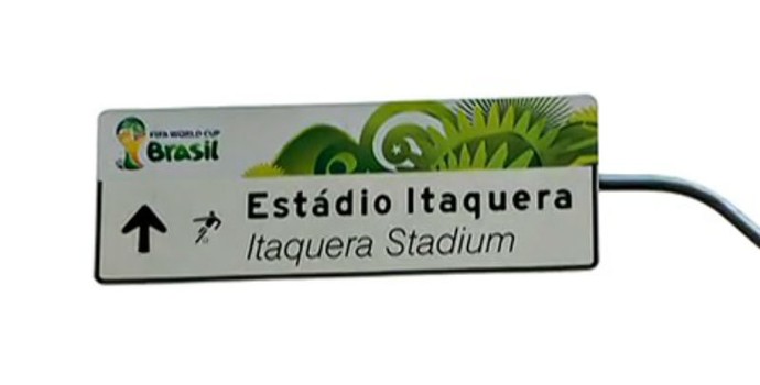 Placa Estádio Itaquera (Foto: Reprodução)