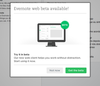Novo Evernote Beta na web, teste hoje mesmo (Foto: Reprodução/Evernote) Novo Evernote Beta na web, teste hoje mesmo (Foto: Reprodução/Evernote)