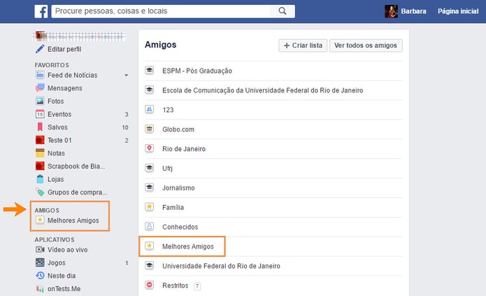 Acesse o menu da amigos no Facebook (Foto: Reprodução/Barbara Mannara) (Foto: Acesse o menu da amigos no Facebook (Foto: Reprodução/Barbara Mannara)) Acesse o menu da amigos no Facebook (Foto: Reprodução/Barbara Mannara) (Foto: Acesse o menu da amigos no Facebook (Foto: Reprodução/Barbara Mannara))