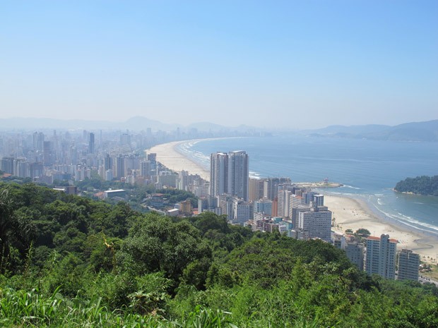 Vista aérea da cidade de Santos, SP (Foto: Mariane Rossi/G1)