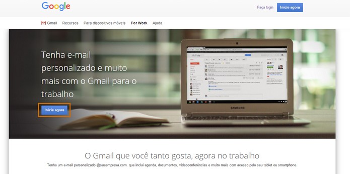 Inicie o Gmail for Work (Foto: Reprodução/Barbara Mannara)