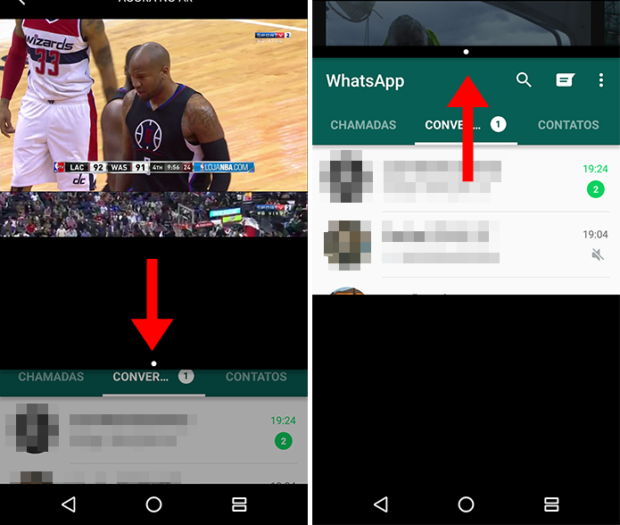 Para sair da tela dividida, maximize um dos apps (Foto: Reprodução/Paulo Alves)