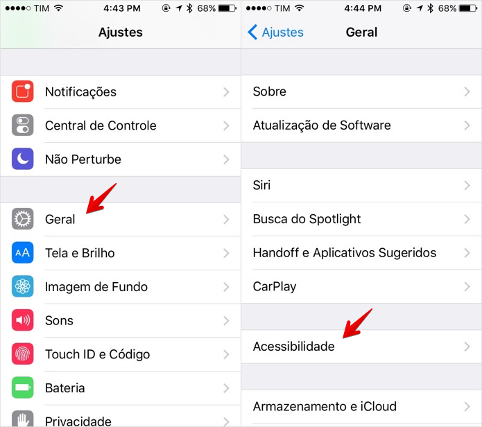 Acesse as configurações do iOS (Foto: Reprodução/Helito Bijora)