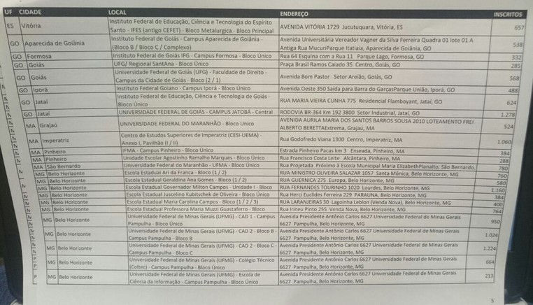Lista das escolas ocupadas que terão Enem adiado - 05 (Foto: Mateus Rodrigues/G1)