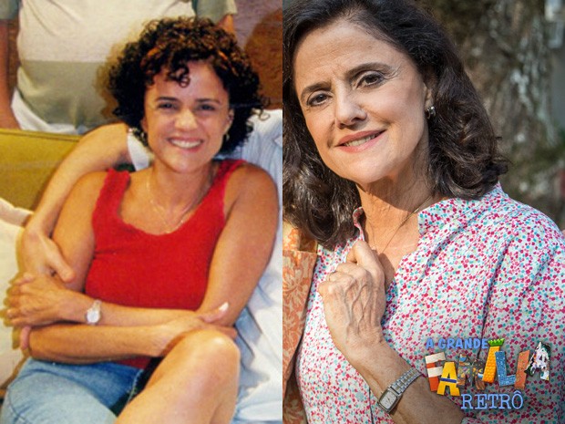 Na direita Marieta Severo na temporada de 2001 e na esquerda em 2014 (Foto: CEDOC/Paulo Belote/TV Globo)