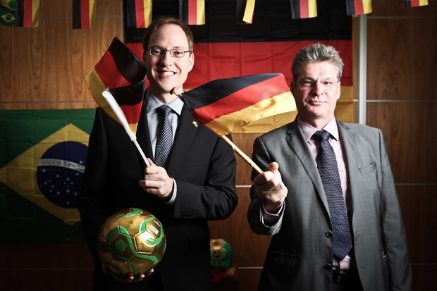 Os alemães Matthias Nitsch e Eckart Michael Pohl (Foto: Caio Kenji/G1) Os alemães Matthias Nitsch e Eckart Michael Pohl (Foto: Caio Kenji/G1)