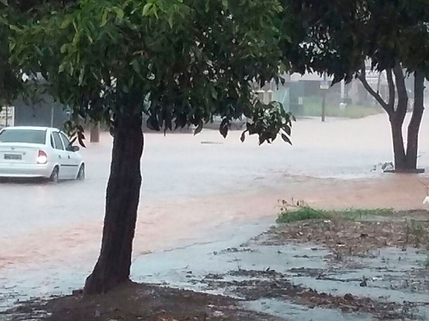 Chuva alagou ruas e inundou casas em Luís Eduardo Magalhães (Foto: Edivaldo Braga/Blog Braga)