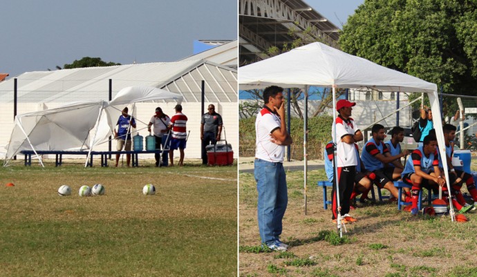 Banco do Parnahyba no estádio Pedro Alelaf  (Foto: Josiel Martins)