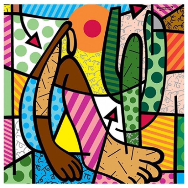 "Abaporu", de Romero Britto, faz uma releitura da obra de Tarsila com a assinatura do artista: as cores fortes e os padrões geométricos (Foto: Romero Britto / Divulgação)