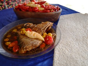 A damorida é um prato típico da cultura indígena servido com beiju (Foto: Vanessa Lima/G1)