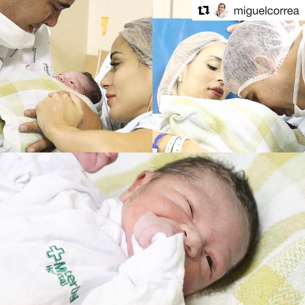 Miguel, filho de Leticia Santiago, com o pai (Foto: Reprodução/Instagram)