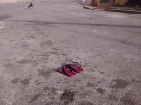 Marcas na Rua Gumercindo (Foto: Maiara Barbosa/G1)