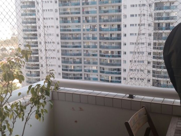 Grade de proteção do apartamento estava rasgada (Foto: Divulgação)