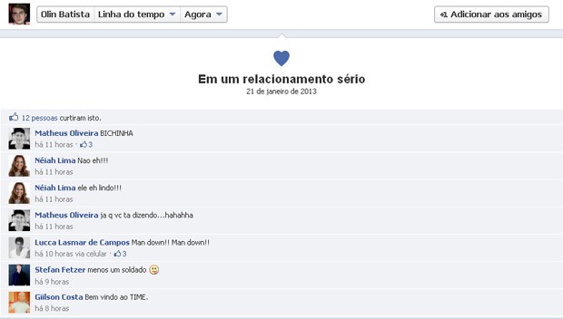 Facebook de Olin Batista (Foto: Reprodução/ Facebook)