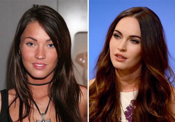 Ok, Megan Fox fez algumas plásticas também, mas repare no antes e depois das sobrancelhas (Foto: Getty Images)