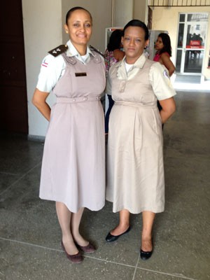 Tenente Alessandra Paula e soldado Lílian Saraiva (Foto: Ruan Melo/ G1)