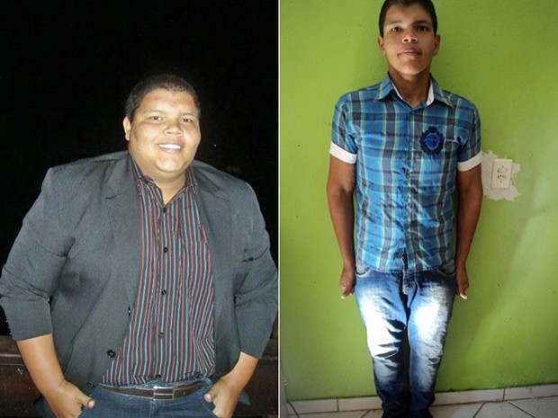 O jovem deu o pontap inicial aps o incentivo de um preparador fsico, amigo de seu pai; fotos mostram antes e depois (Foto: Arquivo pessoal/Zadoque Nathan Souza de Arruda)