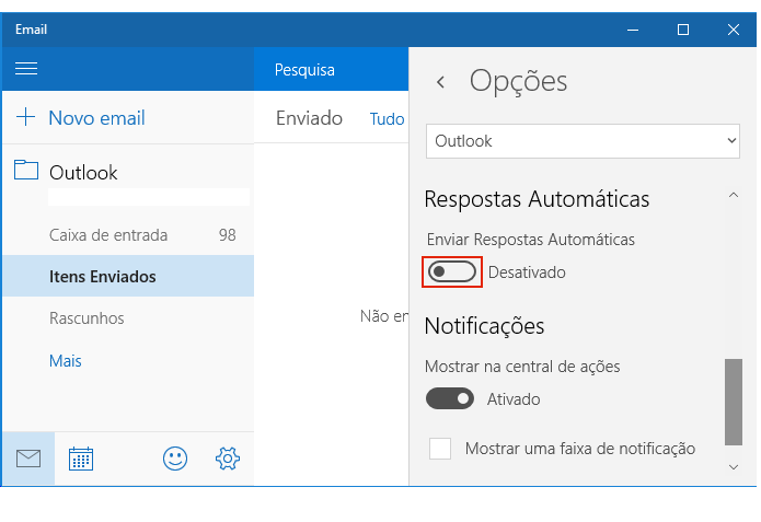 Ativando a resposta automática (Foto: Reprodução/Edivaldo Brito)
