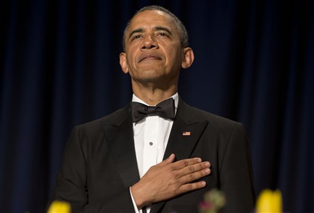 Barack Obama participa de jantar com correspondentes neste sábado (3) (Foto: AP Photo/Jacquelyn Martin)