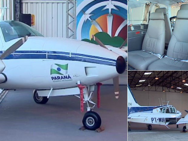 Avião do traficante foi doado nesta quarta-feira (Foto: Reprodução/RPC TV)
