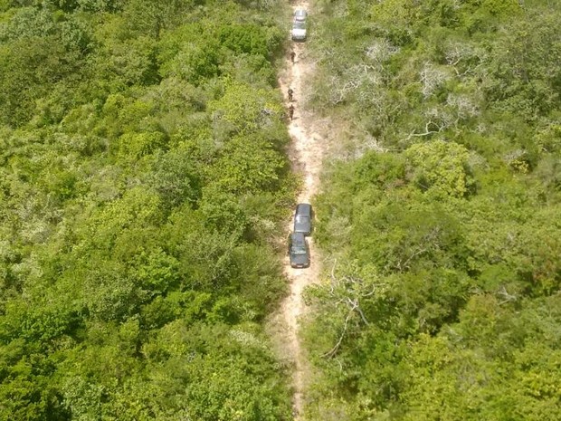 Veículos foram encontrados em estrada de barro em meio ao canavial (Foto: Divulgação / PM)
