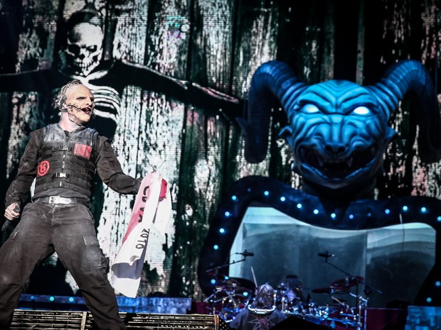 Slipknot é a principal atração do Palco Mundo nesta sexta (25), 5º dia do Rock in Rio (Foto: Fabio Tito/G1)