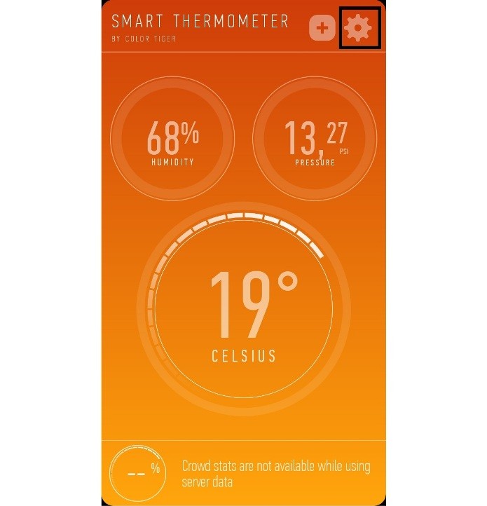 Atalho para as configurações do Smart Thermometer (Foto: Reprodução/Lívia Dâmaso)