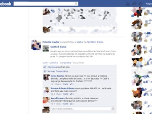 Membro da página &quot;Violência em Niterói&quot; relata assalto em Icaraí. (Foto: Reprodução / Facebook)