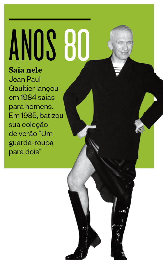 Jean Paul Gaultier lançou em 1984 saias para homens (Foto: The Life Picture Collection/Getty Images)