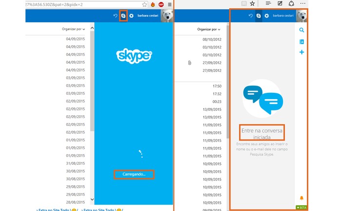 Acesse o Skype pelo Outlook.com e aguarde conectar (Foto: Reprodução/Barbara Mannara)
