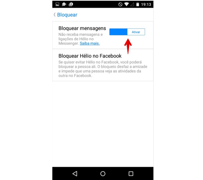 Bloqueando amigo no Facebook Messenger (Foto: Reprodução/Helito Bijora)
