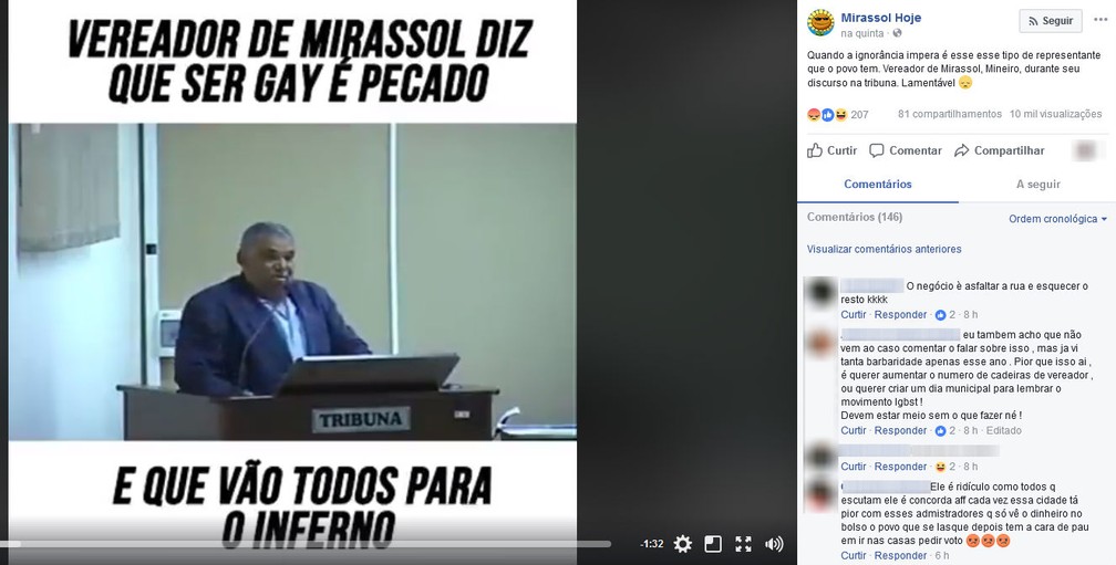 Vereador causa polêmica ao falar sobre casamento gay em discurso Vai para o inferno São