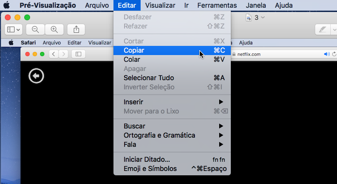 Copiando uma informação no MacOS para colar no iOS (Foto: Reprodução/Edivaldo Brito)