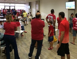 Torcedores do América-RN em lounge da Arena das Dunas (Foto: Cassius Andrey/Cedida) Torcedores do América-RN em lounge da Arena das Dunas (Foto: Cassius Andrey/Cedida)