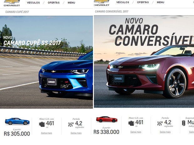 Preços da nova geração do Chevrolet Camaro (Foto: Reprodução)
