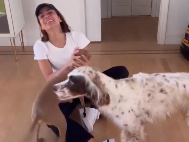 Anitta reencontra cães após dia histórico no VMA (Foto: Reprodução/Instagram)