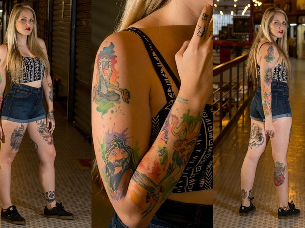 Maria Arcanjo diz que tatuagem é estilo de vida e mulher tatuada é sinônimo de beleza  (Foto: Flávio Moraes/G1)