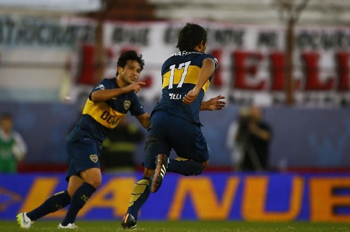 Lodeiro e Meli Huracán x Boca Juniors (Foto: Reprodução/Twitter)