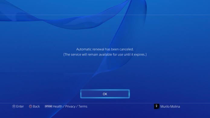 PSN: como cancelar a renovação automática da PSN Plus no Playstation 4 (Foto: Reprodução/Murilo Molina)