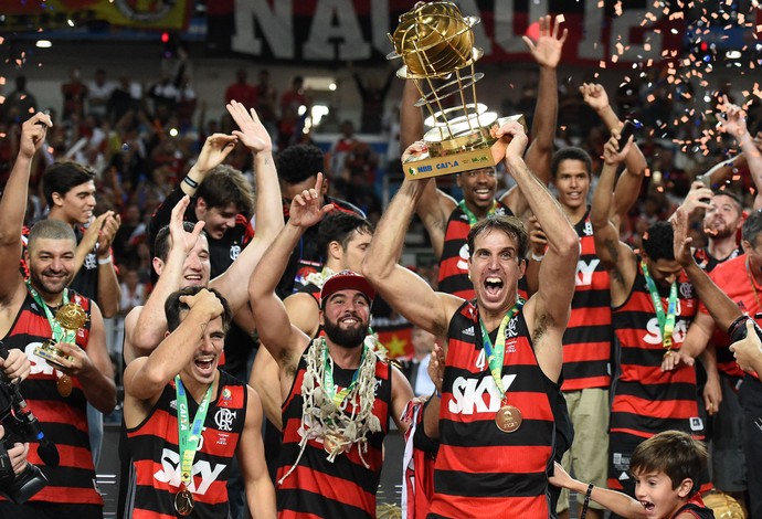 Flamengo campeão NBB8 comemoração (Foto: André Durão)