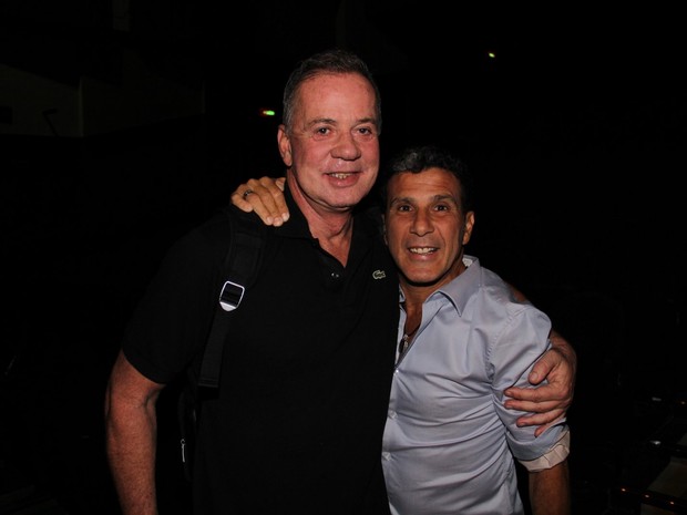 Luiz Fernando Guimarães e Eri Johnson em teatro no Rio (Foto: Rogério Fidalgo/ Ag. News)