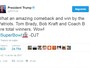 Após título dos Patriots, Donald Trump parabeniza o amigo Tom Brady