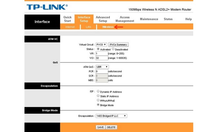 Aba de configuração de interface do roteador TP-Link (Foto: Reprodução/Raquel Freire)