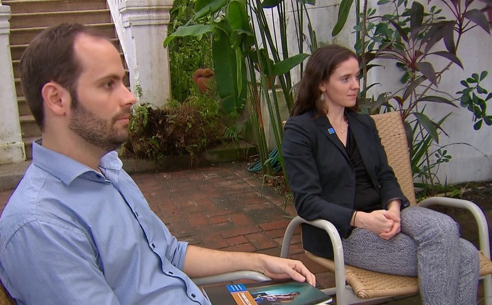 João Guilherme Bieber e Amanda Klasing são autores da pesquisa internacional (Foto: Reprodução/TV Globo)