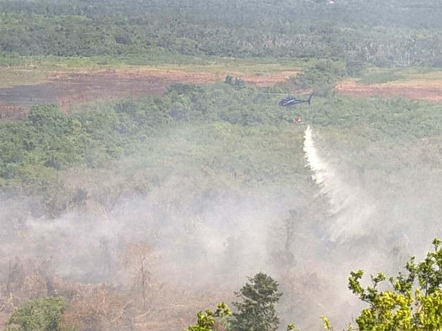 Segundo a polícia, incêndio é provocado por ação humana (Foto: Divulgação/Polícia Militar)